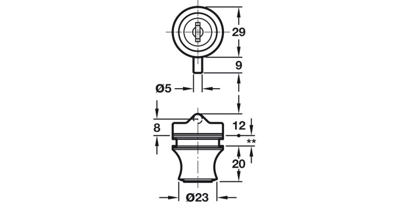 Glass Door Cyl Lock Diff PL3001 MNP