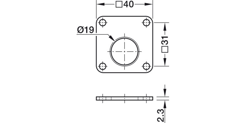 Spacer Plate 2.5mm Lt.Grey for Rim Lock