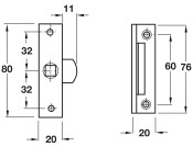 Angled Strike Plate 76x20mm SZP Rainbow