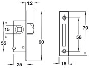 Mortice Budget Lock 55/90mm SZP Rainbow
