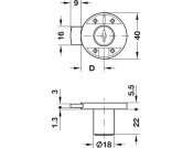 Minilock40 Rim Lock D18mm MNP LH Differ