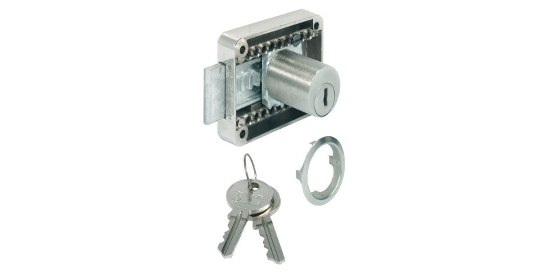 Rim Lock, with &Oslash; 22 mm Cylinder, Adjustable Backset 15 - 40 mm