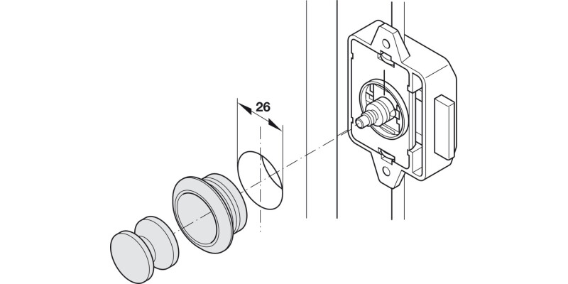 Push-Lock Rosette 16mm Pl MNP