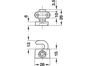 Espagnolette Catch Hooks D8mm Scr ZA/Pl
