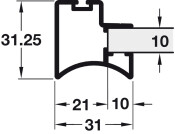Japanese Door Hdl Profile 5.2m Alu Blk