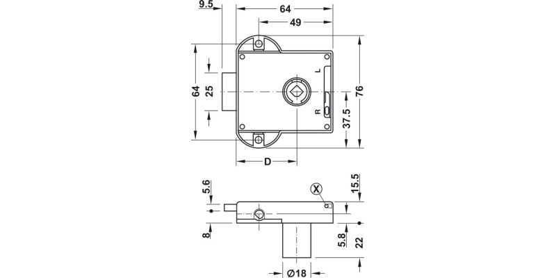 Symo3000 Std Nova Lockcase 40/8mm NP