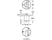 Inlaid Flap Lock D19mm MNP FH1