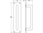 Pull Hdl/Plt D19x300x75mm SS