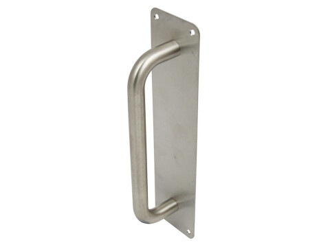 Pull Handle, on Plate, &Oslash; 19 mm, Stainless Steel