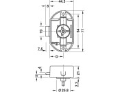 PushButton Lock BS25mm Pl White
