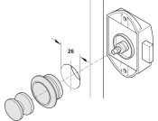 PushButton Lock BS25mm Pl White