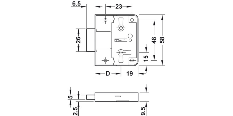 Rim Lock W Levers W Dead Bolt