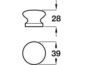 Knob Unfinished Oak D39x28mm