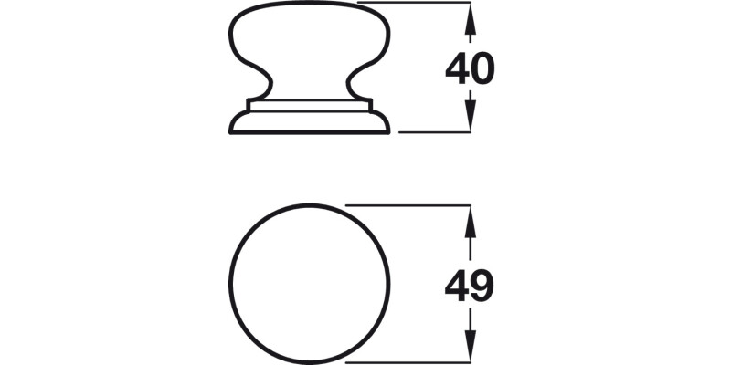 Knob Unfinished Oak D49x40mm
