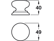Knob Unfinished Oak D49x40mm