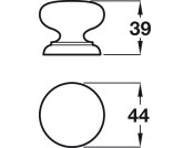 Knob Unfinished Oak D44x39mm