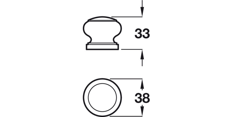 Knob Unfinished Oak D38x33mm