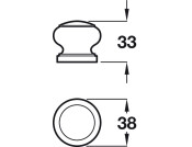 Knob Unfinished Oak D38x33mm