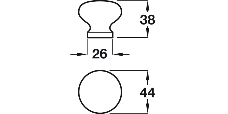 Knob Unfinished Oak D44x38mm