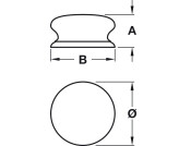 Knob Unfinished Oak D54x39mm