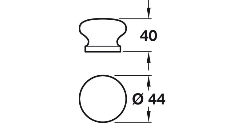 Knob Ant Oak Stained/Lacq D44x39mm