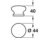 Knob Ant Oak Stained/Lacq D44x39mm