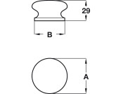 Knob Unfinished Beech D45x29mm