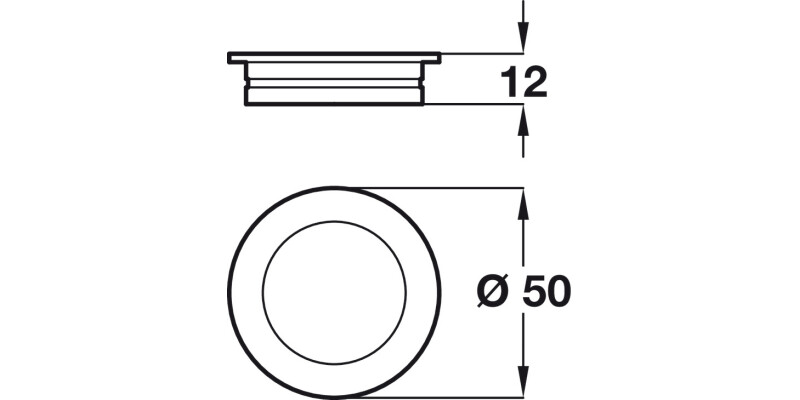 Inset Hdl ZA Pol Chrome D50mm
