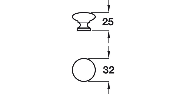 Corrine Knob Brass Pol Chrome D32x25mm