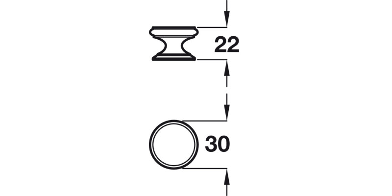 Clayton Knob Brass Pol Brass D30x22mm