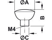 Dimple Knob ZA Matt Nkl D33x27mm