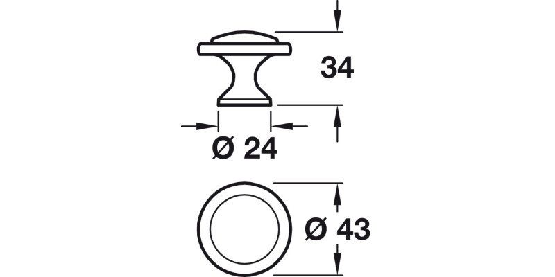 Constance Knob ZA SS Effect D43mm