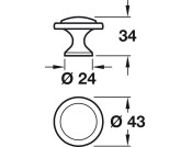 Constance Knob ZA SS Effect D43mm