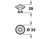 Ariel Knob ZA Pol Chrome D33x29mm