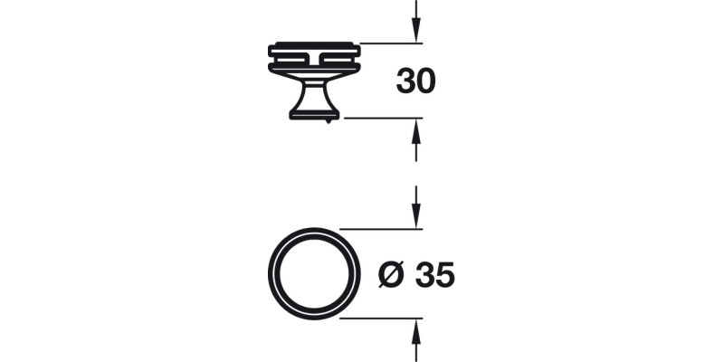 Oberon Knob ZA Pol Nickel D35x30mm