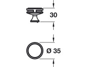 Oberon Knob ZA Pol Nickel D35x30mm