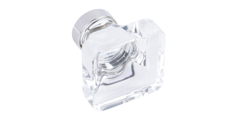 Knob, Zinc Alloy & Glass, 35 x 35 mm, Glacio