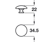 Amelia Knob ZA SS Effect D34.5x22mm