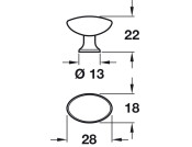Pearl Knob Sat Nickel 28x18x22mm