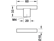 Graf 2 T Knob Alu Brass 60x33mm